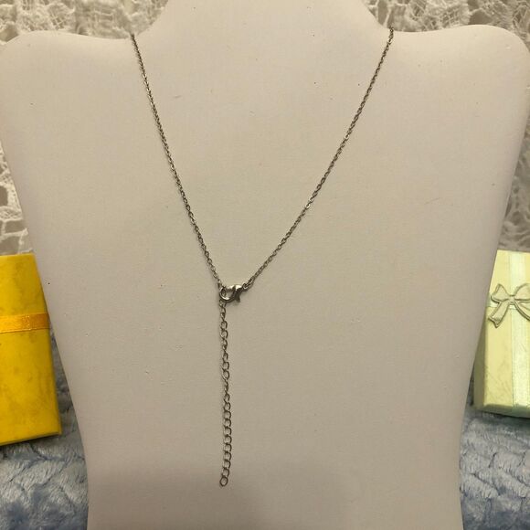 Tiny Key Pendant Silver Necklace - Picture 6 of 10